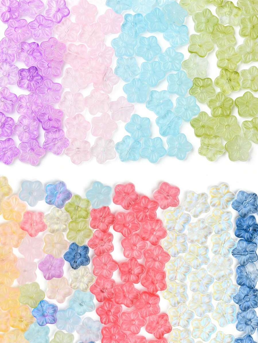 30Pcs Baking Paint Glass Beads, Flower, 12.5x13x4.5mm, Hole: 1.2mm