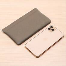 Self-Closing Top Layer Genuine Leather Long Wallet Passport Driver's License Document Holder Earphone Data Cable Storage Cash Organizer Makeup Bag Full Cowhide Inside And Out - 黑色 - 查看 6