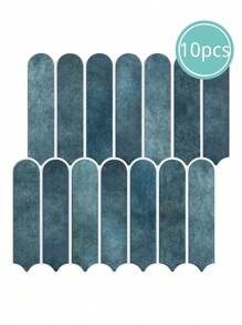 COMMOMY 常见 1 件/10 件/20 件哑光 3D 墙贴粉色鱼鳞、即撕即贴瓷砖后挡板、3D 防水瓷砖贴纸、室内 3D 墙板、厨房装饰、现代家居装饰 - 藍色 - 查看 11