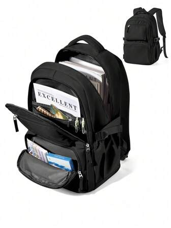 Schoolbag For Lightweight Large Capacity Water-Resistance Nylon Fabric Carry On Backpack Travel Backpack Computer Short-Distance Business Backpack Fits15.6-Inch Laptop For Travel Business Vacation Holiday Shop Black Bag Hiking Casual Side Bag Backpack Camping Backpack Laptop Bags For Travel Travel Bag Travel Essentials School Supplies Back To School Supplies Book Bag School Bags University Bag Large Capacity Bag Travel Bags