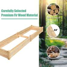 Lifezeal Wooden Vegetable Raised Garden Bed Backyard Patio Grow Flowers Planter - 自然的 - 查看 5