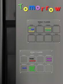 1 件白色/黑色每周待办事项清单磁性冰箱记事板，丙烯酸可擦除备忘板，带磁铁