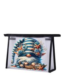 1 件，女士化妆包，旅行收纳包，零钱包，沙滩包，节日礼物，赠送朋友，波西米亚风 - 黑色 - 查看 2