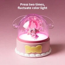 Miniso Sanrio Official Cinnamoroll Wish Lamp | PVC Material | Double Press Color Changing LED Night Light | Two Levels Of Brightness | Music Playback | Rotating Design(1 PC) - Pink - View 4