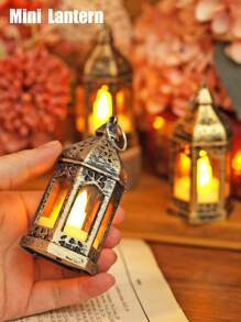 1/4/10pcs Mini Vintage Lantern Shaped Decorative Lights, Battery Operated, Indoor Tabletop Decor Nightlight, Mini Fairy Lights, Suitable For Holidays, Parties, Home Decor, Christmas Tree Decoration, Bedroom Decor - Yellow - View 10