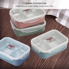Thermal Lunch Box Food Container Lunch Box Thermal Lunch Box 2 Divisions Stainless Steel Keeps Heat Lunch Box - Olive Green - View 6