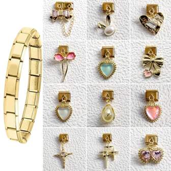 New Italian Style Modular Bracelet Pendant Series Gold Series Personalized Design Assembly Chain