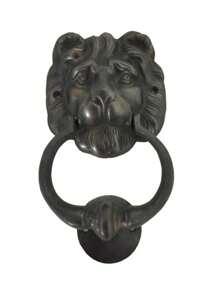 Lion Head Brass Door Knocker (Big) - Brown - View 1