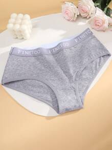 6pcs Women's Multicolor Cotton Comfortable Fashion Waistband Letter Printed Low Waisted Triangle Pants - 彩色 - 查看 9