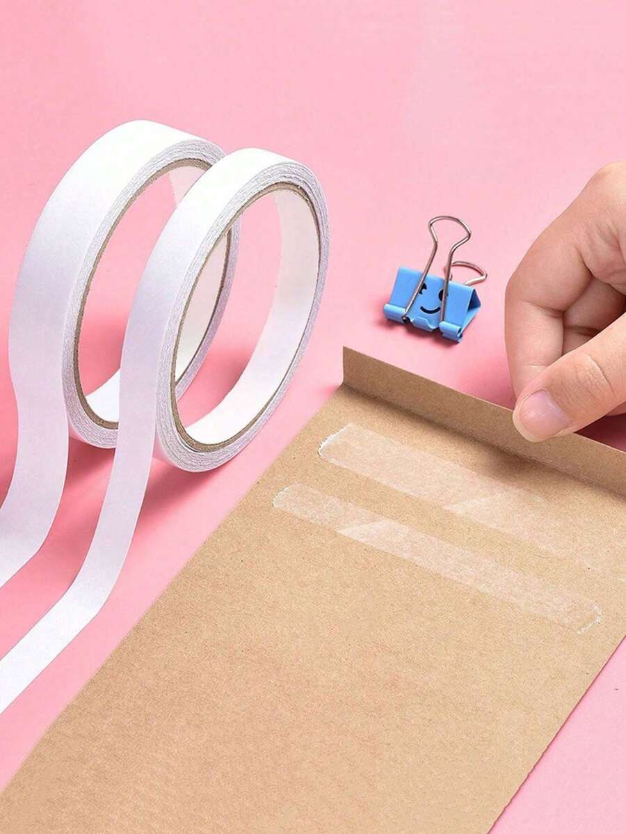 قطعة واحدة من شريط لاصق قوي شفاف ذو وجهين مناسب للمكتب والمدرسة وال-DIY والتصميم الفني والحرفي وبطاقات الهدايا