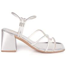 Sandália Feminina Brilho Strass Salto Alto Confortável Calce Fácil Festa Original Luxo Elegante