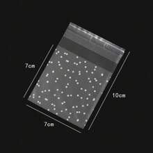 100 piezas/paquete Bolsas con cierre de plástico con estampado de lunares de moda, empaque transparente mate para aretes, collares, pulseras, almacenamiento y exhibición - bolsa - Ver 11