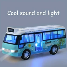 Juguetes de autobuses escolares, coches de plástico, autobuses de ciudad con sonido y luz, coches de fricción con pilas, juguetes para jugar, regalo para niños, regalo de cumpleaños