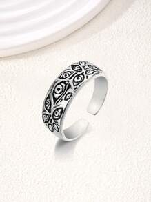 1 Pc Unique Metal Replica Eye Pattern Ring, Charming Party Gift For Women - Antique Silver - View 1