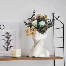 1 件装树脂女性面部花瓶白色花瓶用于装饰，女性面部花瓶艺术，现代装饰花瓶中心装饰品，适用于桌子、架子、客厅、办公室、卧室、小 - 白色 - 查看 10