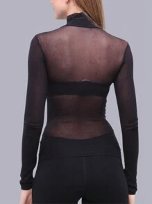 Second Skin Long Sleeve High Neck Yarn 40 Selene 9900 - màu đen - Xem 4