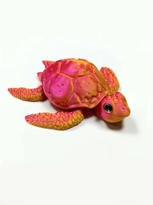 3D Printed Sea Turtle With Realistic Eyes, Colorful Gradient Laser, Desktop Decoration, Perfect Gift For Friends And Family, Movable Limbs, Suitable For Parties And Outdoor Car Shows, Macaron Colors Randomly, Plastic Art Craft Decor [Eye Color Random]