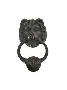 Lion Head Brass Door Knocker (Big) - Brown - View 2