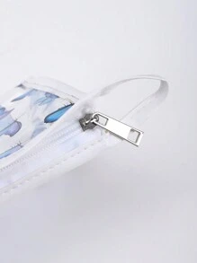 1 stuk vlindervormige transparante etui, waterdichte etui met grote capaciteit, multifunctionele opbergtas voor kantoorbenodigdheden en schoolbenodigdheden