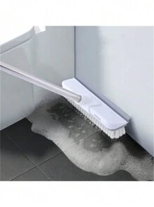 1 pièce (2-en-1) Brosse de récurage de sol à long manche avec des poils raides pour un nettoyage en profondeur des terrasses, salles de bains, baignoires, carrelages, joints, cuisines, piscines, patios, garages - Gris - Pour les propriétaires et les passionnés de nettoyage - Idéal pour le nettoyage intensif - Excellent cadeau pour le réchaud, la décoration de la salle de bain, la décoration d'automne, la rentrée scolaire
