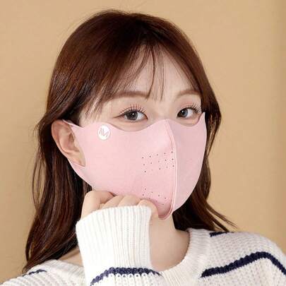 1 件装胶原蛋白防尘保暖透气简约纯色面罩，防风骑行面罩，保湿滋养，男女适用，秋冬