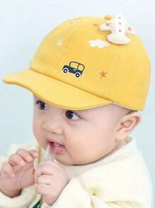 Baby Hat, Cute Car Graphic Soft Brim Baseball Cap For Toddler Boys & Girls, Suitable For Outdoor Activities, 3-12 Months, Autumn/Spring - Multicolor - View 9