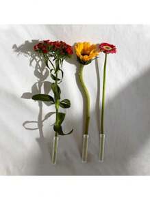 100-Piece Reusable Plastic Floral StemWater Tubes With Silicone Caps, Transparent Floral Vials For Flower Arrangements And Plant Preservation Gifts Birthday Graduation Home Decor Vase Room Decor Flower Vase Glass Vase