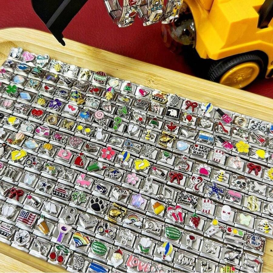 Random Assorted 2026 New Italian Stainless Steel Modular Unisex Personalized Bracelet Accessories - Multicolor - View 1