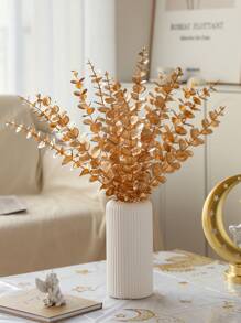 30/5/10/20/1/25/15pcs, 16.93in Decorations, Golden Fake Flowers, Eucalyptus Leaves, Valentine's Day New Years Gifts DIY Fake Plants, Wedding Center Decorations, Flower Decorations, Home Decoration For Flower Arrangement