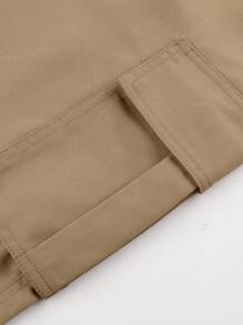 1pc Tween Boy Casual Summer Outdoor Sports Pocket Style Fashion Simple Cargo Shorts, Suitable For Spring/Autumn