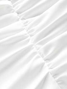 Sexy Slim Fit Pleated Asymmetrical Neck Sleeveless Crop Top