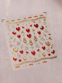 1pc Sparkling Gold Laser 3D Christmas Bow Nail Stickers Embossed Adhesive Nail Stickers DIY Nail Decoration Sliders