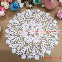 European Style Lace Round Coasters Bowl Mats Heat-Resistant Placemats Cloth Table Mats For Plate, Lamp, Flower Vase