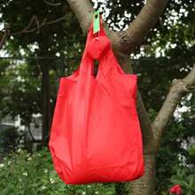 Bolso de compras de algodón elástico con bola redonda, bolso plegable, bolso de hombro portátil reutilizable, bolso plegable con estampado - Negro - Ver 8