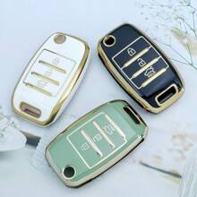1个软TPU汽车钥匙扣保护套,钥匙收纳袋。本产品仅适用于可插入启动车辆的车钥匙。完全兼容起亚K3、RIO、CEED、SPORTAGE、SORENTO、NIRO、K3、Carens、Cadenza、Carnival、Optima、KX3、KX5、KX7、Smart Runner、Sorento等车型。四键钥匙扣保护套,男女通用时尚设计。 - 3按鍵 - 查看 11