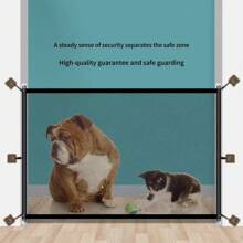 1pc Versatile Dog Gate, Sturdy & Practical Pet Fence Suitable For Multiple Scenarios, Comes With 6 Hooks