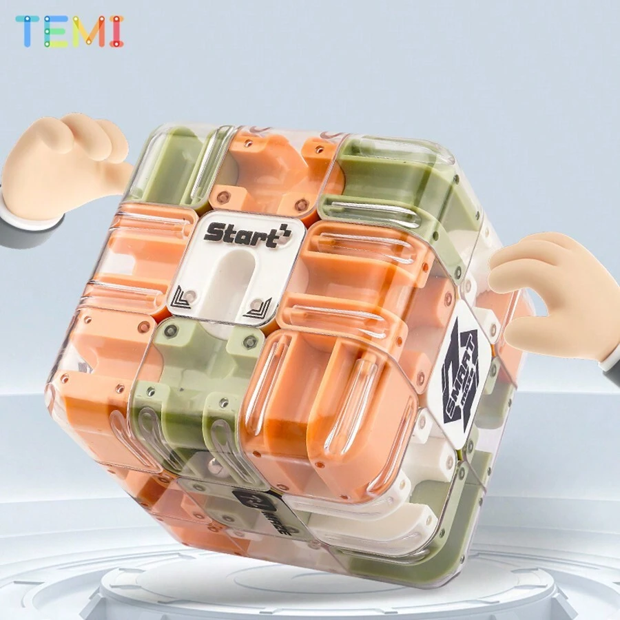 TEMI 3D迷宫拼图玩具,深受3岁及以上儿童喜爱,是生日、圣诞节、复活节的理想礼物。 - 黑色 - 查看 1