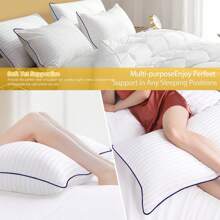 Bed Pillows For Sleeping 4 Pack Down Alternative Pillows King Size Set Of 4 Soft Hotel Collection Pillows For Side And Back Sleepers Gusseted Cooling Pillow - sọc màu hỗn hợp - Xem 4