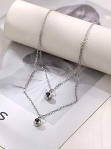 Collar personalizado con colgante de acero inoxidable de doble capa con proyección de foto personalizada, regalo para el Día de San Valentín, amigos, novia, esposa, madre, en negro, plateado, dorado, elegante, colorido, vintage, sencillo, unisex, casual, lindo, personalizado, único, regalo ideal para él, regalo ideal para ella, él, novio, novia, papá, mamá, familia, amigos, para aniversarios, para cumpleaños, para graduación, para baile de graduación, para fiestas