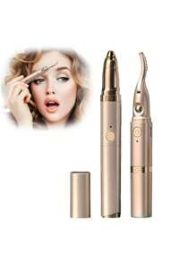 2-In-1 Electric Heated Eyelash Curler & Eyebrow Trimmer, For Women, 2 Temperature Modes, Anti-Scald Design, USB Rechargeable, Ideal Christmas Gift, 140mAh Battery Capacity