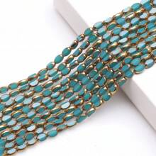 48pcs 4*6mm Colorful Crystal Glass Beads With Gold Trim, Middle Hole, For DIY Crafts, Jewelry Making, Shoes, Accessories, Phone Chain, Necklace, Bracelet, Glasses Chain