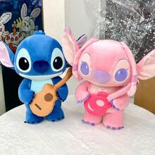 Miniso 12 Inch Stitch Plush Stuffed Guitar Doll, High Quality Soft & Cuddly Plush Cute Sleeping Toy, Adorable Sofa/Bed Decor (Stitch) - Navy Blue - View 6