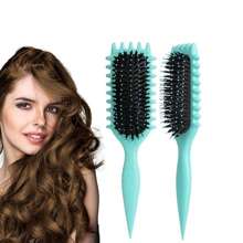 卷发定型刷野猪鬃毛顺发刷打结头发梳子定型卷发理发沙龙造型工具 - 彩色 - 查看 5