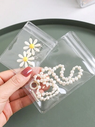 20个装防水防潮抗氧化首饰袋，透明袋，适用于耳环、项链、戒指等，便携式收纳袋，加厚自封OPP袋