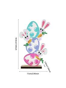 Easter Party Atmosphere Tabletop Standing Decor Plaque - Multicolor - View 12