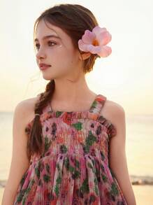 ASK JUNIOR Tween Girls Summer Ruffle Trim Vacation Princess Style Dress