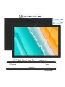 PEICHENG YQ10S Max Android 13 平板电脑 10 英寸，2 合 1 平板电脑，RK3562 四核 2.0Ghz/6GB RAM 128GB ROM/2.4G+5G WiFi+WiFi 6/BT 5.0/FHD IPS 屏幕/2MP+5MP 双摄像头/Type-C/6000mAh/OTG/支持 1TB SD 扩展/带键盘、鼠标、手写笔、保护壳，（无适配器） - 黑色 - 查看 7