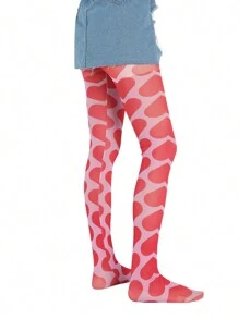 Women Sheer Tights Control Top Pantyhose Y2k Tie Dye Mesh Tights Fishnet Sockings Leggings - 紅色 - 查看 7