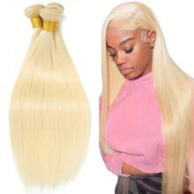 金发人发 1 束 3 束巴西直发束 蜜金色处女束 人发接发编织 613 颜色 - S613 - 查看 2