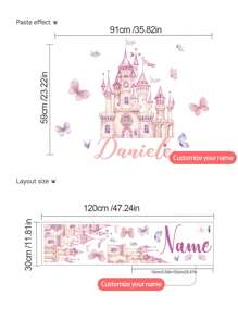 1pc Pink Castle Cartoon Wall Sticker, Customized Words Wall Decal, Removable PVC Wall Art For Bedroom, Living Room, Study Gifts Birthday Graduation,Multi-Functional,Adjustable,Durable,Ornamental,Reusable,Adhesive,Exquisite,Adorable,High-Quality,Modern,Colorful,Cute,Comfortable,Stylish,Custom,Personalized,Unique,Ideal Gifts For Him,Ideal Gifts For Her,Boyfriend,Girlfriend,Dad,Mom,Family,Friends,Son,Daughter,Office,Tea Room,School,Home,Home Refresh